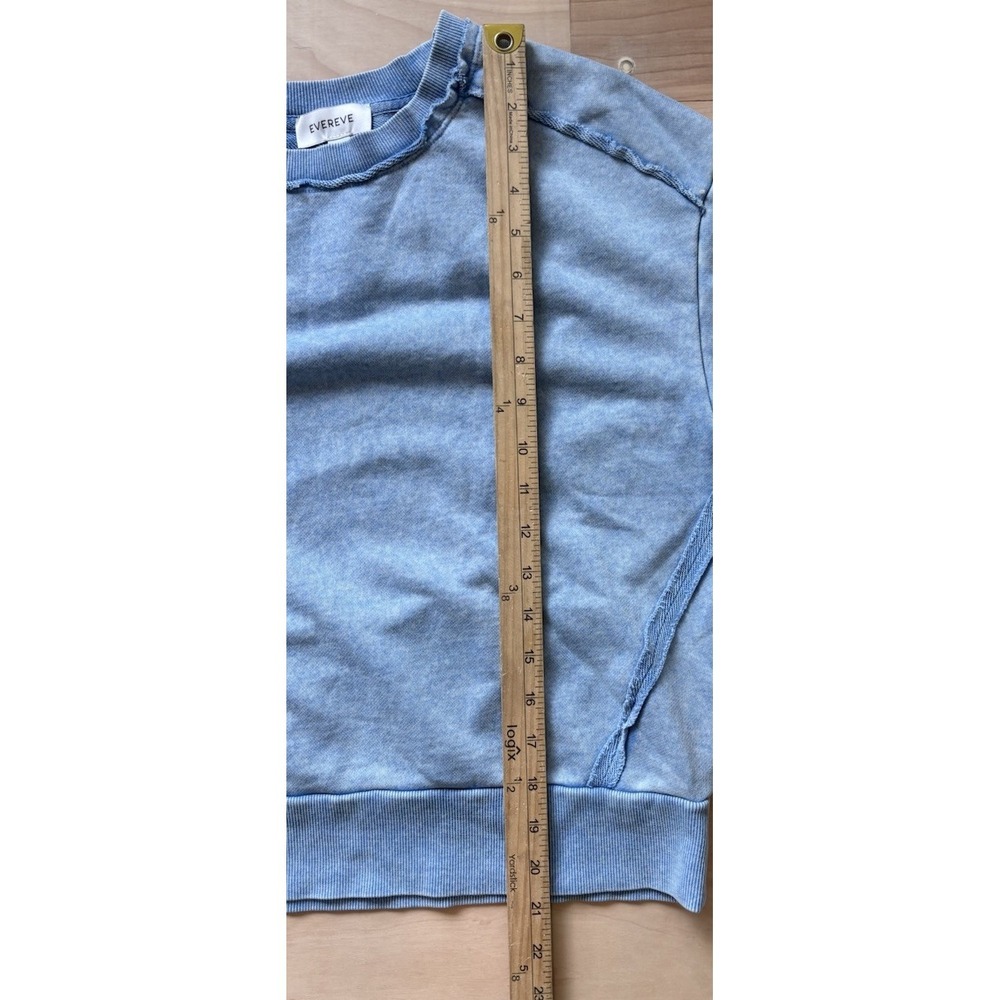 Evereve Short Sleeve Lizzie Pullover Shirt Cotton Small powder Blue Sweatshirt - Picture 7 of 8